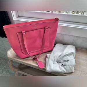Kate Spade New York Bright Pink Leather Tote | BNWT | Spring Bag